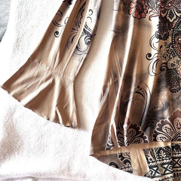 Cover Charge L Large Y2K Embellished Rhinestone 90s 00s ‎ Western Tunic Top - Picture 2 of 11